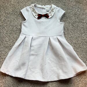 Janie and Jack White Quilted Dress with Red Bow